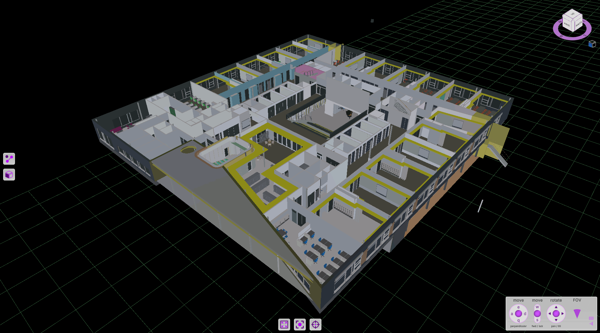 High School BIM model - cut away iso view
